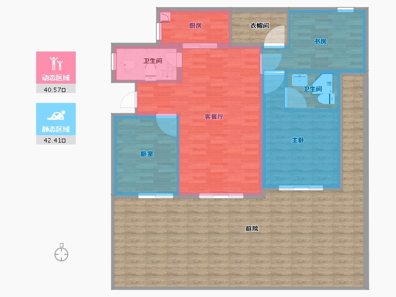 四川省-绵阳市-首开仙海龙湾二期如院-134.36-户型库-动静分区