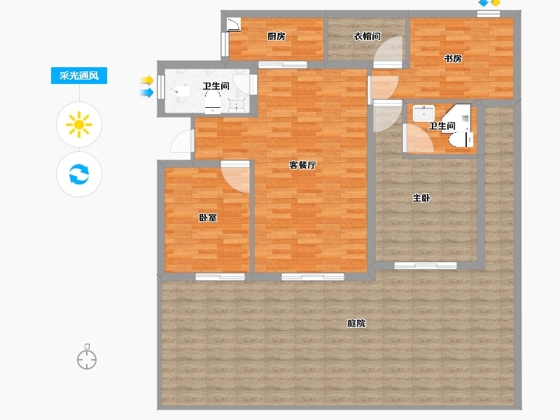 四川省-绵阳市-首开仙海龙湾二期如院-134.36-户型库-采光通风