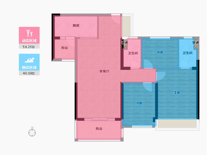 广西壮族自治区-桂林市-桂林碧桂园长寿谷-89.38-户型库-动静分区