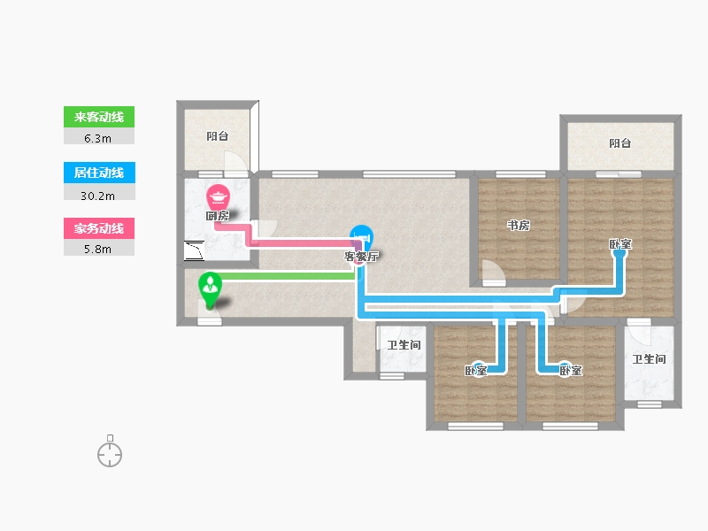 四川省-眉山市-首创天府滨江-105.51-户型库-动静线