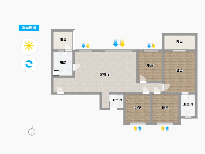 四川省-眉山市-首创天府滨江-105.51-户型库-采光通风