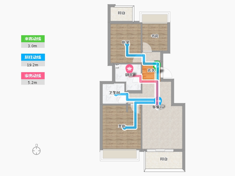 浙江省-杭州市-富力十号-71.00-户型库-动静线