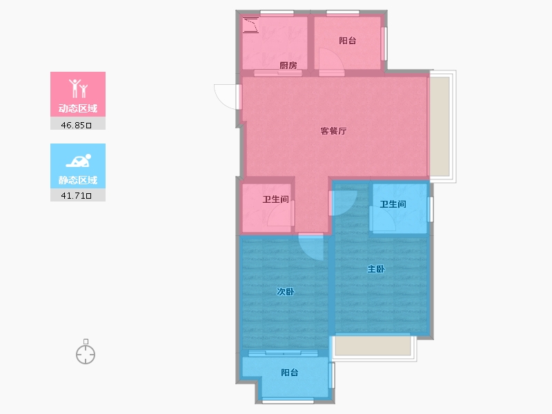 浙江省-杭州市-美都良景学府-78.71-户型库-动静分区