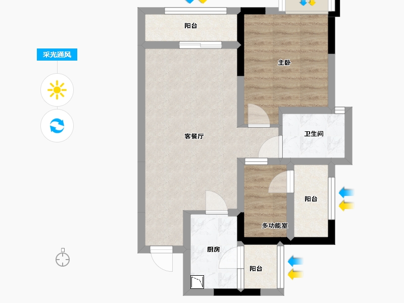 四川省-内江市-西城国际社区-53.16-户型库-采光通风