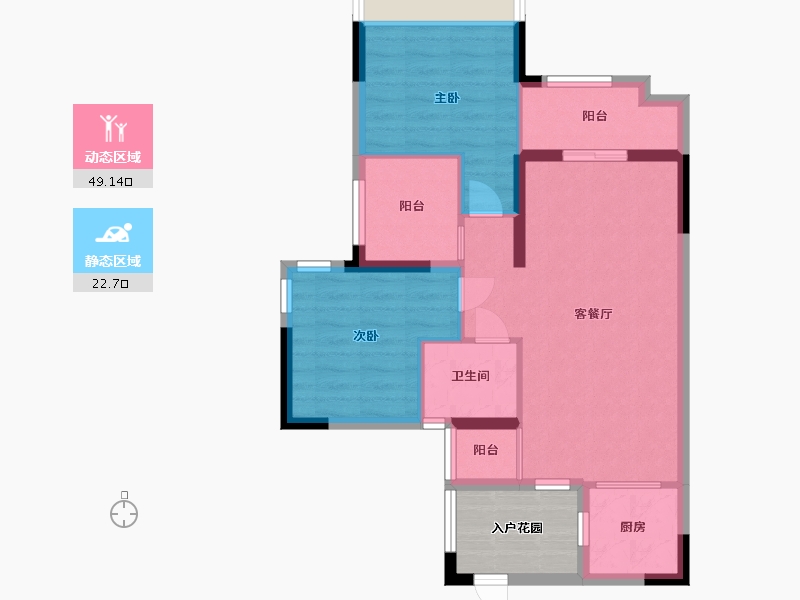 四川省-内江市-西城国际社区-68.80-户型库-动静分区