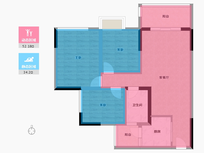 四川省-遂宁市-涌岷香榭城-76.03-户型库-动静分区