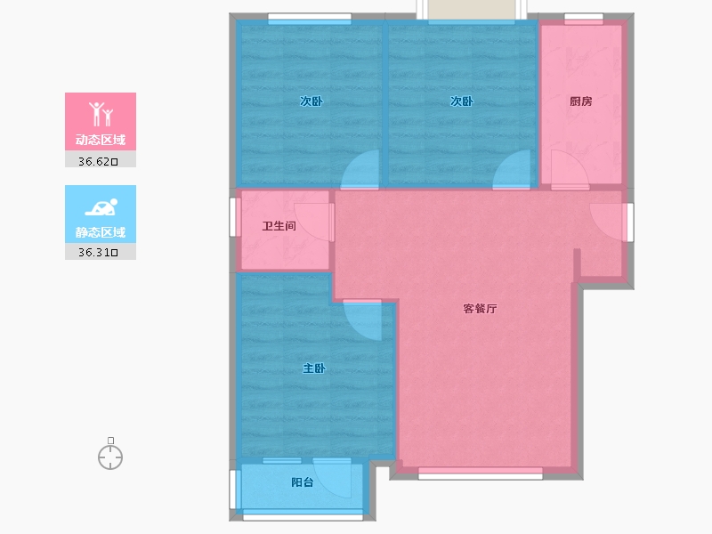 河北省-廊坊市-荣盛白鹭岛-66.25-户型库-动静分区