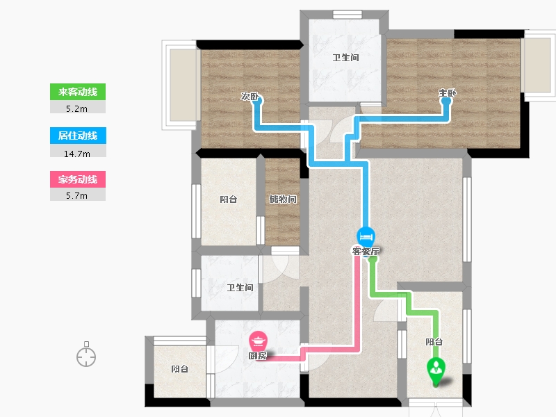 四川省-内江市-西城国际社区-73.07-户型库-动静线