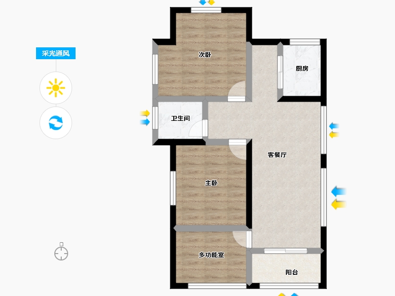 海南省-三亚市-水三千-65.00-户型库-采光通风