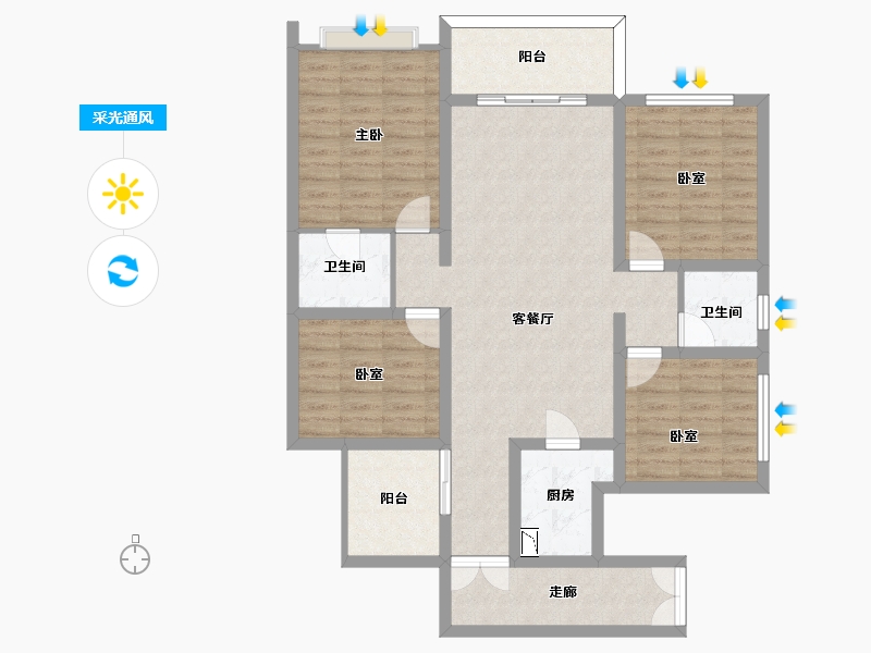 四川省-泸州市-天誉誉府-110.43-户型库-采光通风