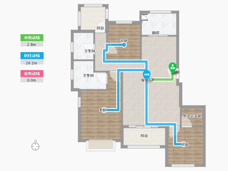 浙江省-杭州市-中兴御田清庭-110.00-户型库-动静线