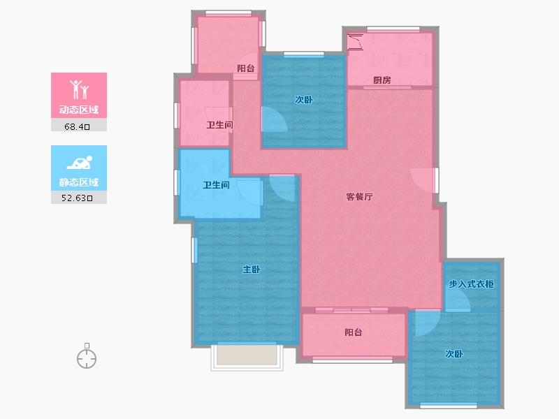 浙江省-杭州市-中兴御田清庭-110.00-户型库-动静分区