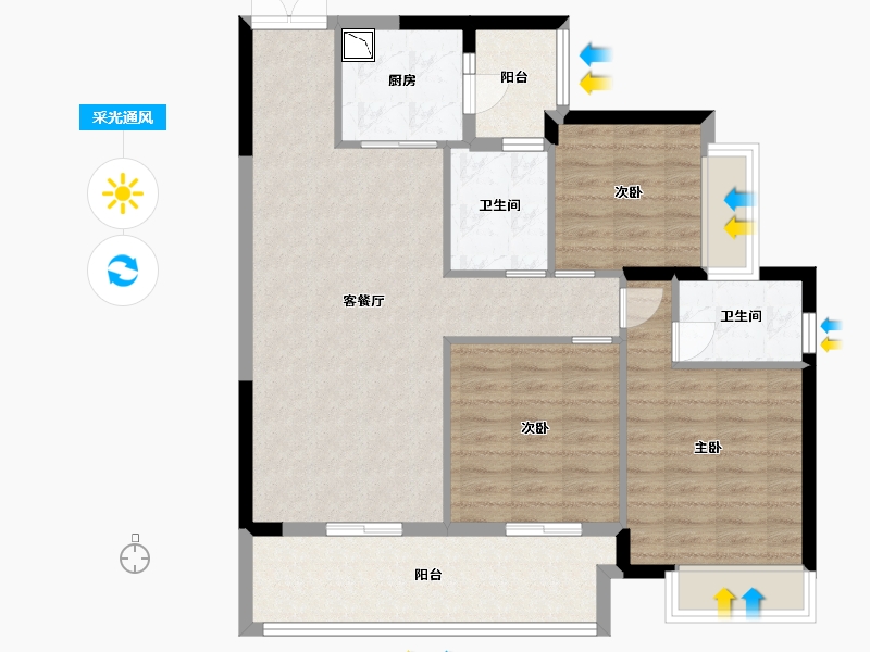 广东省-中山市-正德天水湖-93.80-户型库-采光通风