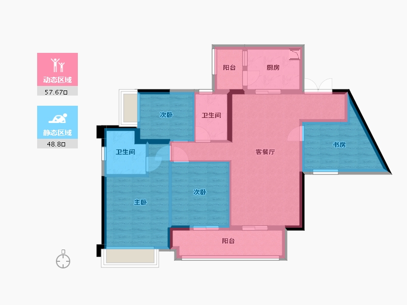 广东省-中山市-正德天水湖-94.30-户型库-动静分区