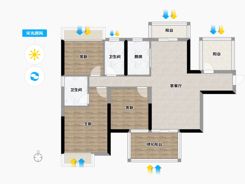 广西壮族自治区-南宁市-中建邕和府-92.21-户型库-采光通风