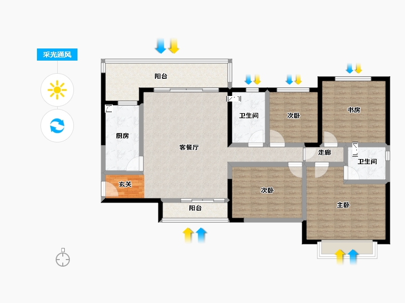 广东省-潮州市-潮州恒大城-122.00-户型库-采光通风