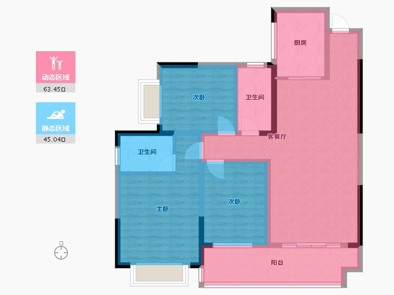 广西壮族自治区-桂林市-名门世家-96.64-户型库-动静分区