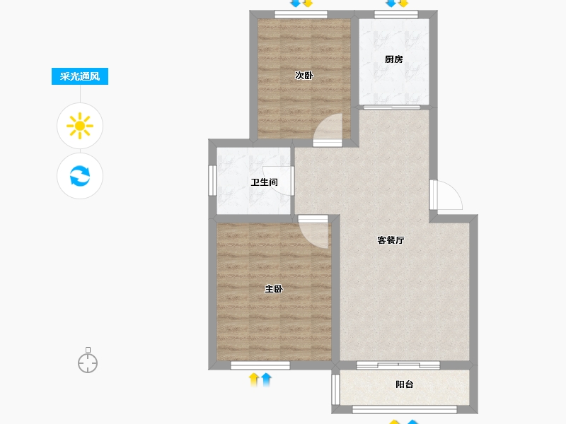 浙江省-杭州市-新弘斯维登森林度假村-71.00-户型库-采光通风