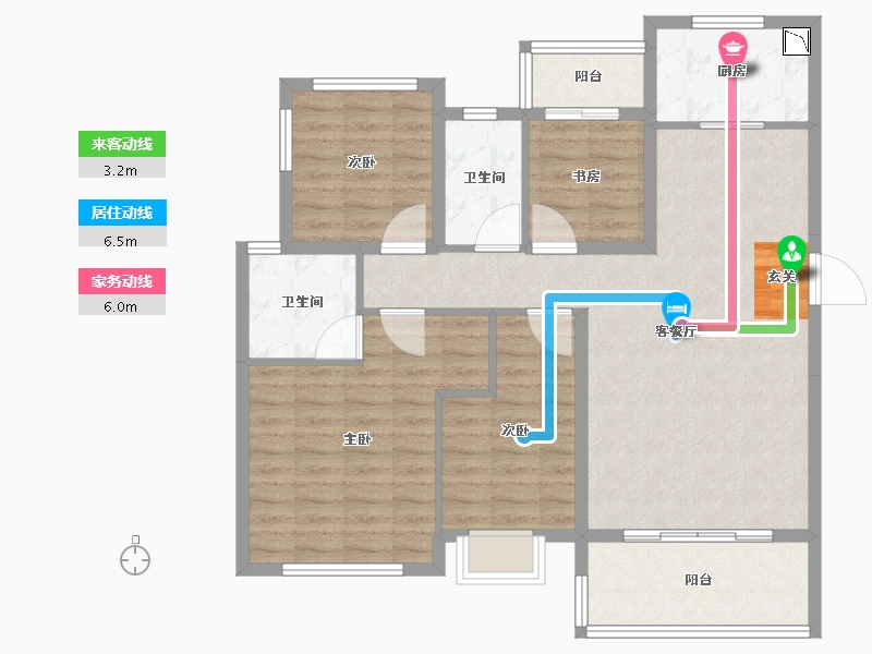 广东省-潮州市-龙光阳光禧园-103.99-户型库-动静线