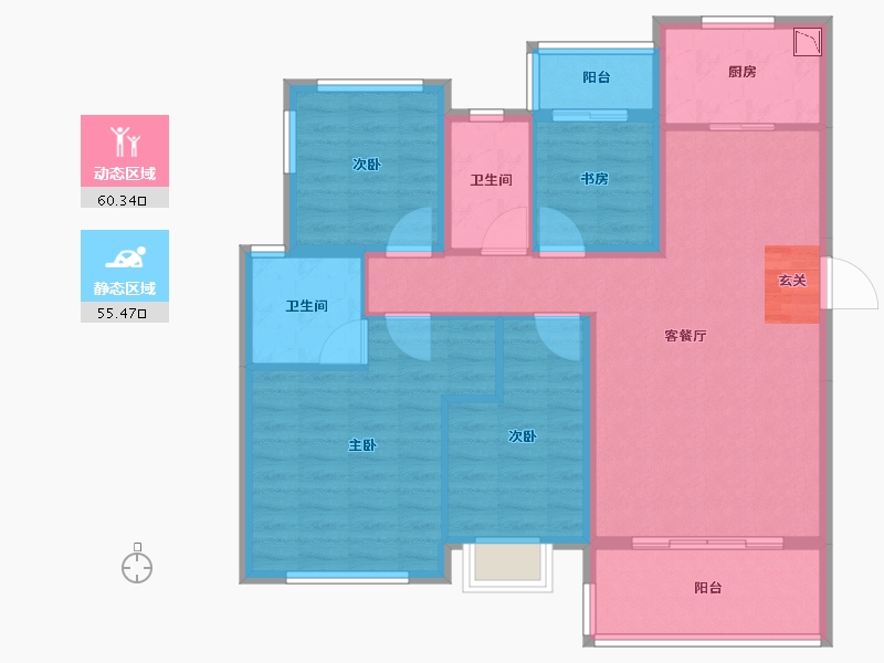 广东省-潮州市-龙光阳光禧园-103.99-户型库-动静分区