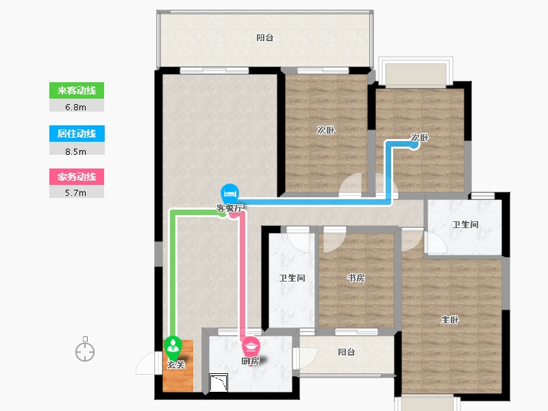 广西壮族自治区-南宁市-轨道御珑壹号城-123.66-户型库-动静线