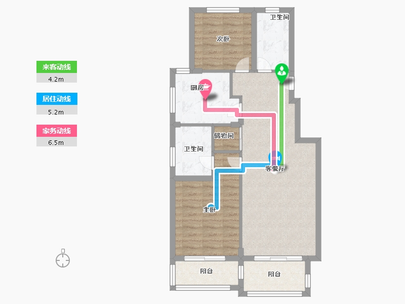 浙江省-杭州市-新弘斯维登森林度假村-72.00-户型库-动静线