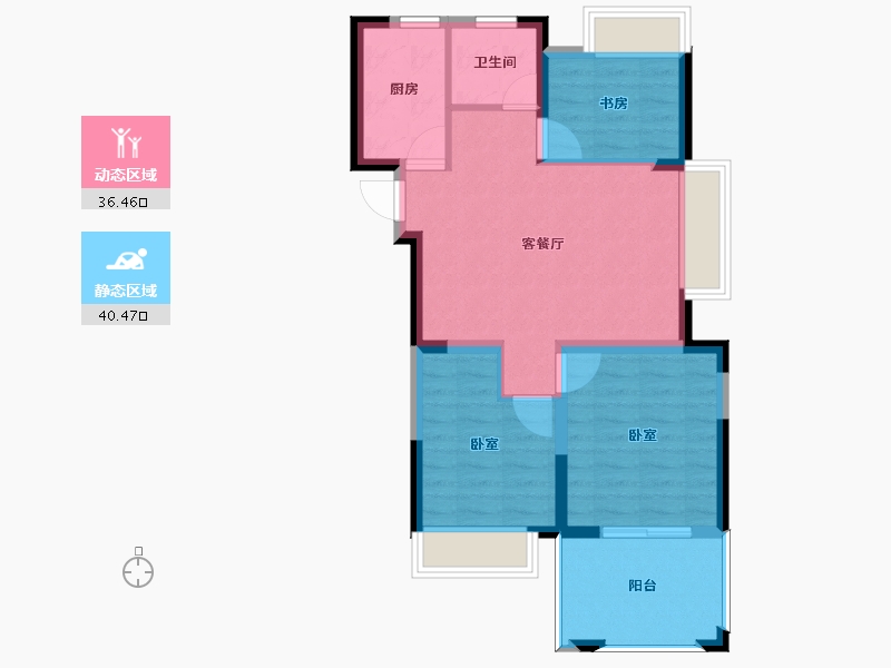 浙江省-杭州市-红景凯丽晶座-69.00-户型库-动静分区