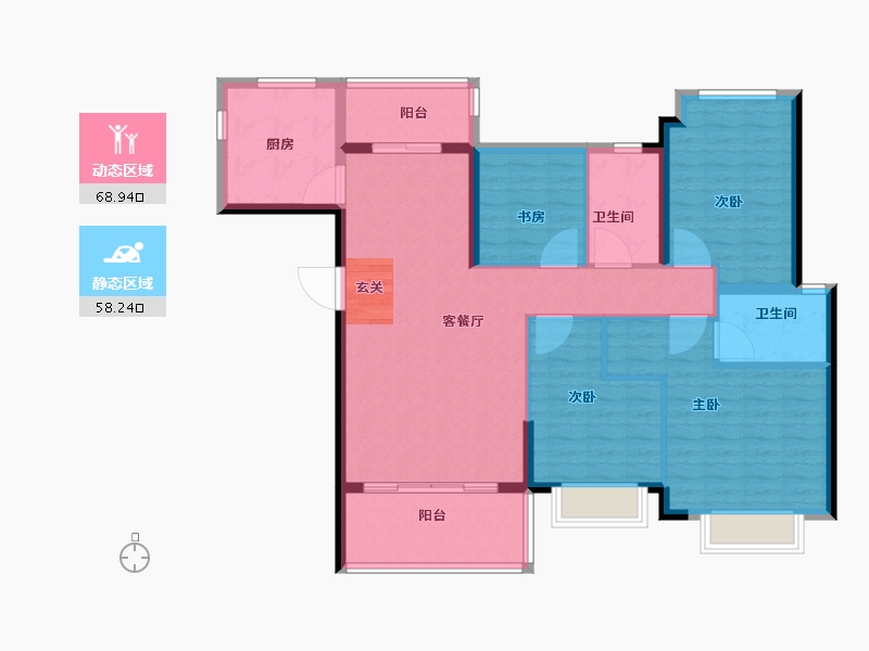 广东省-潮州市-龙光·御水岸-114.96-户型库-动静分区