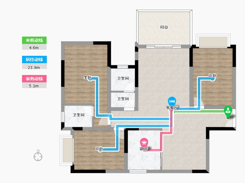 四川省-泸州市-景豪永和阳光-110.60-户型库-动静线