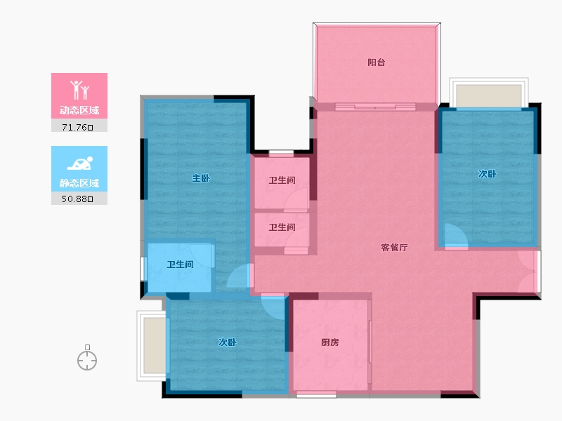 四川省-泸州市-景豪永和阳光-110.60-户型库-动静分区