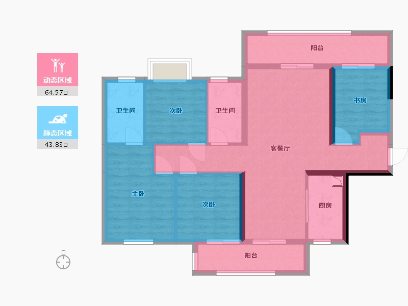 广西壮族自治区-南宁市-金科天籁城-96.46-户型库-动静分区