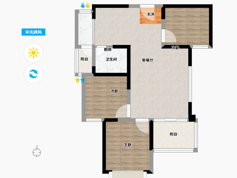 广东省-潮州市-潮州恒大城-80.81-户型库-采光通风