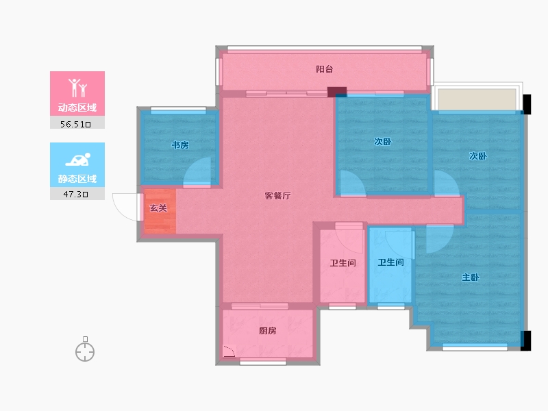 广东省-潮州市-龙光·御水岸-92.99-户型库-动静分区