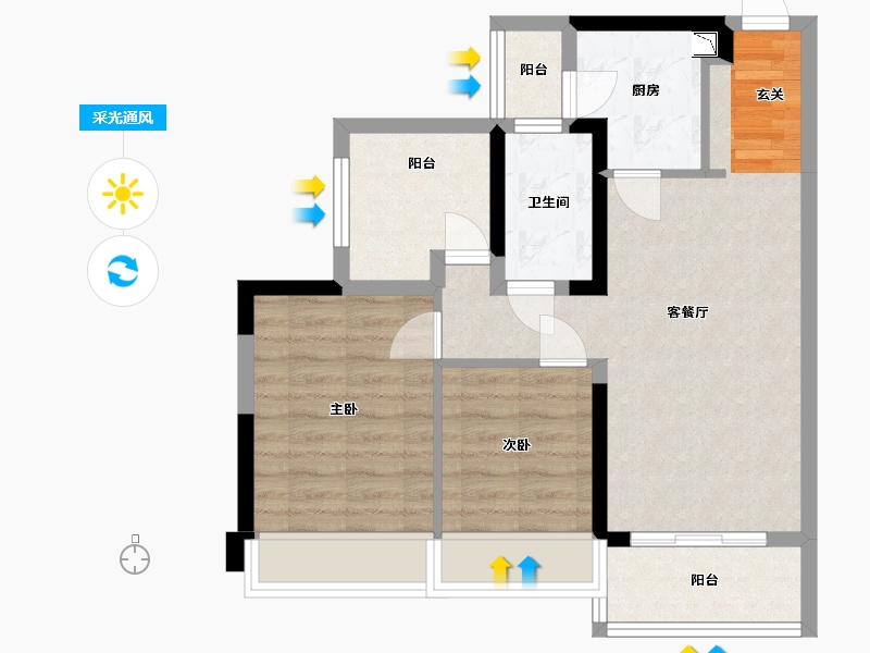 广东省-中山市-时光樾-65.45-户型库-采光通风