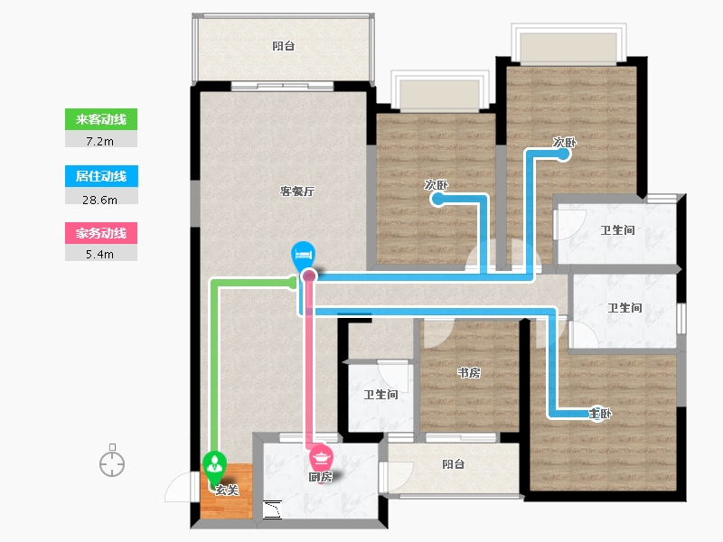 广西壮族自治区-南宁市-轨道御珑壹号城-124.14-户型库-动静线