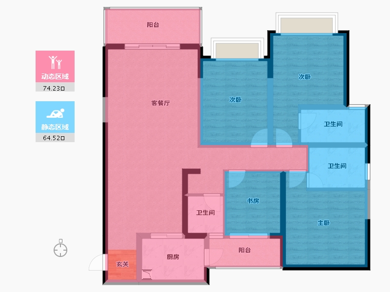 广西壮族自治区-南宁市-轨道御珑壹号城-124.14-户型库-动静分区