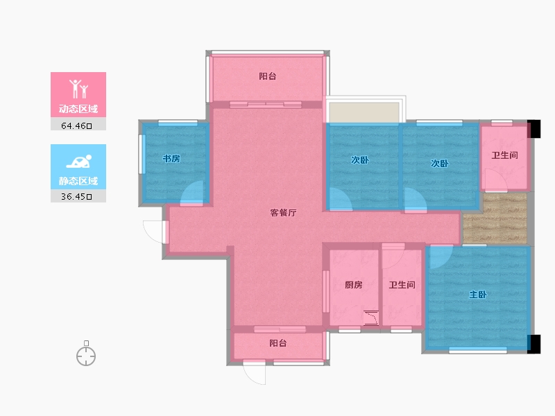 广东省-潮州市-龙光阳光禧园-93.32-户型库-动静分区