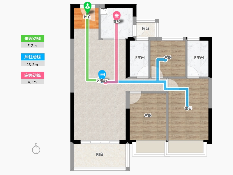 广东省-潮州市-碧桂园翰林府-73.71-户型库-动静线