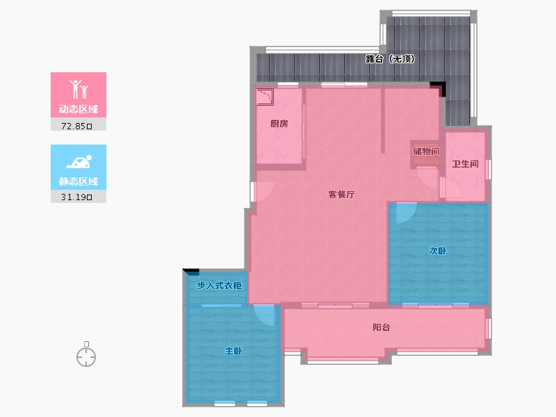 浙江省-杭州市-中兴御田清庭-109.99-户型库-动静分区