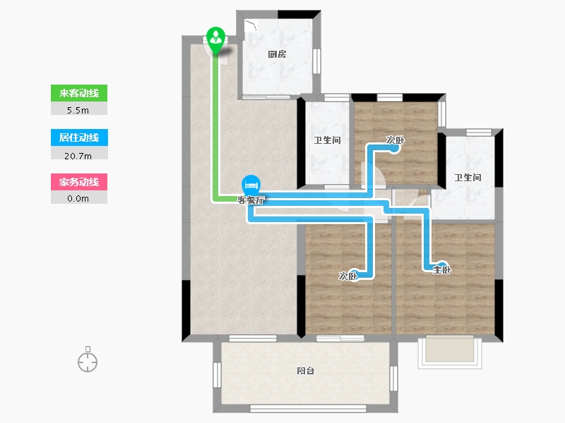 广西壮族自治区-南宁市-奥园瀚德棠悦府-83.83-户型库-动静线