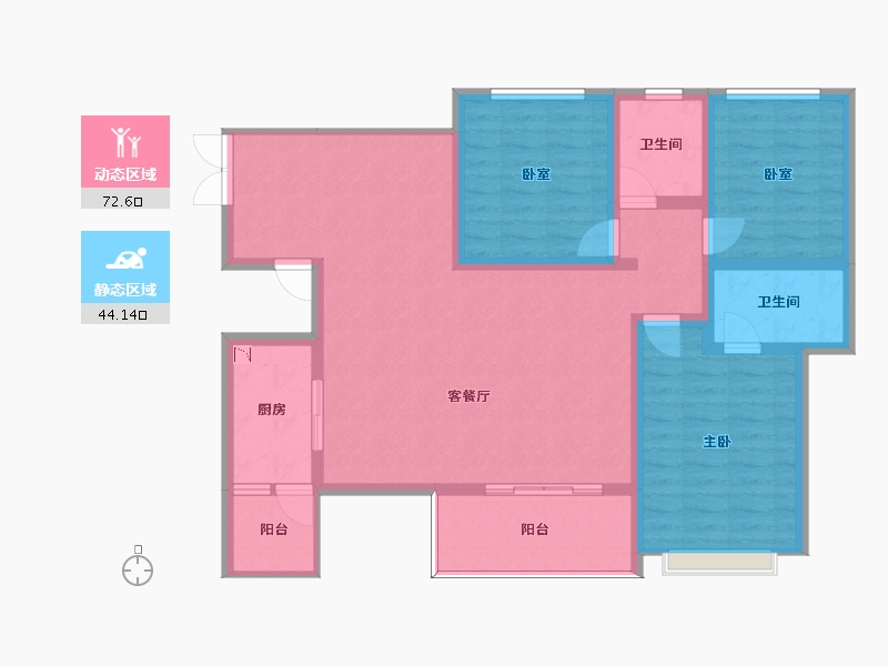 四川省-泸州市-天誉誉府-105.08-户型库-动静分区