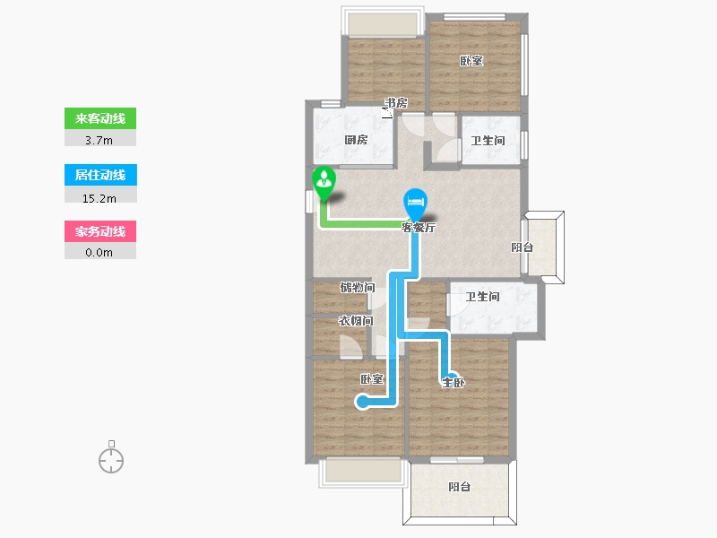 浙江省-杭州市-天阳文晖-101.97-户型库-动静线