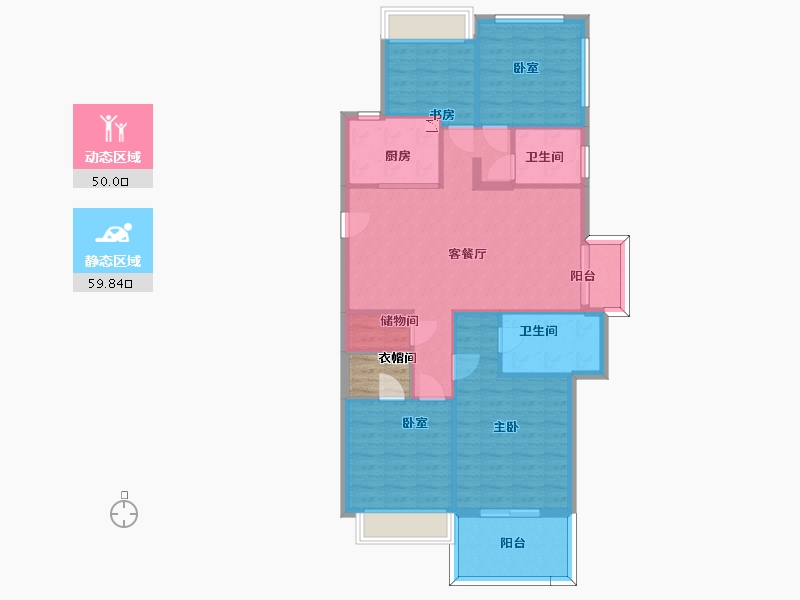 浙江省-杭州市-天阳文晖-101.97-户型库-动静分区