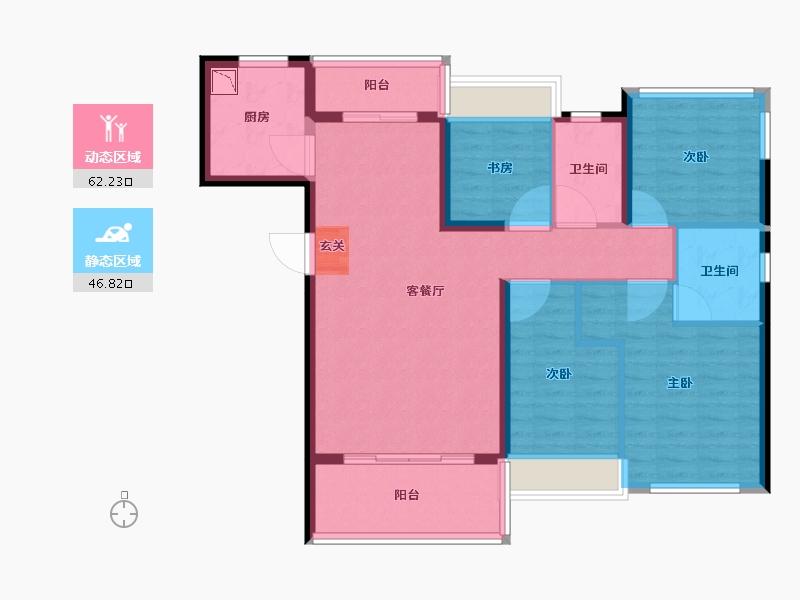 广东省-潮州市-龙光阳光禧园-97.45-户型库-动静分区