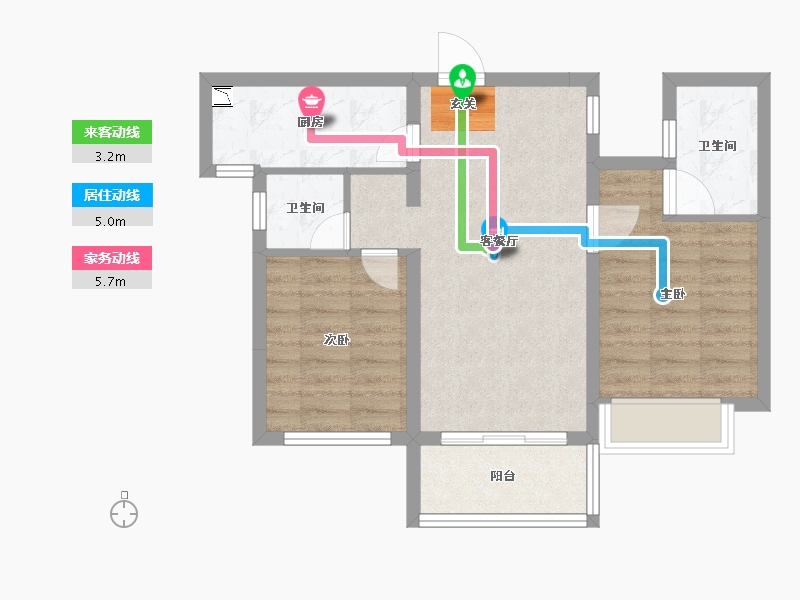 广东省-潮州市-龙光阳光禧园-61.67-户型库-动静线