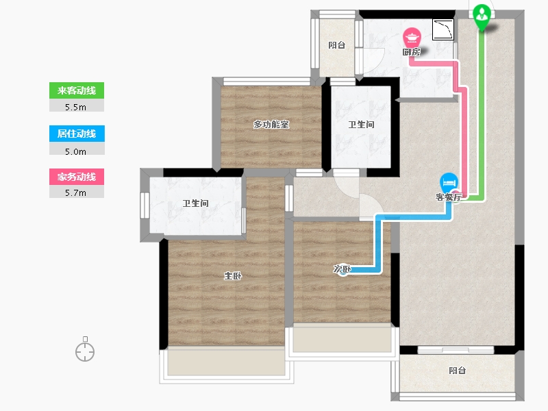 广东省-中山市-龙光玖龙湾-77.60-户型库-动静线