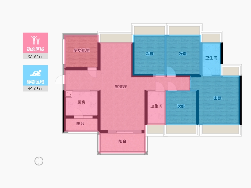 广东省-中山市-龙光玖龙湾-104.00-户型库-动静分区