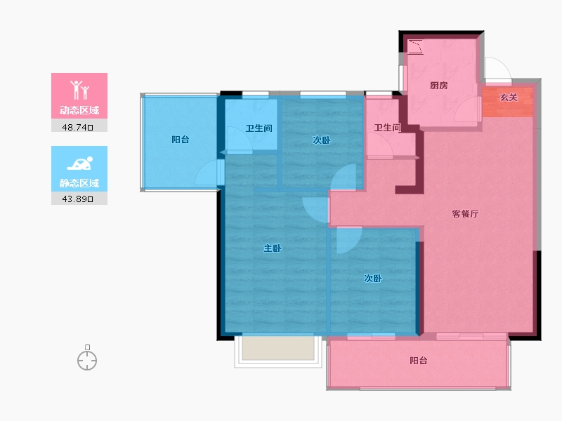 广西壮族自治区-南宁市-中南十洲-83.43-户型库-动静分区