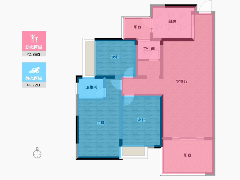 四川省-泸州市-景豪永和阳光-106.17-户型库-动静分区