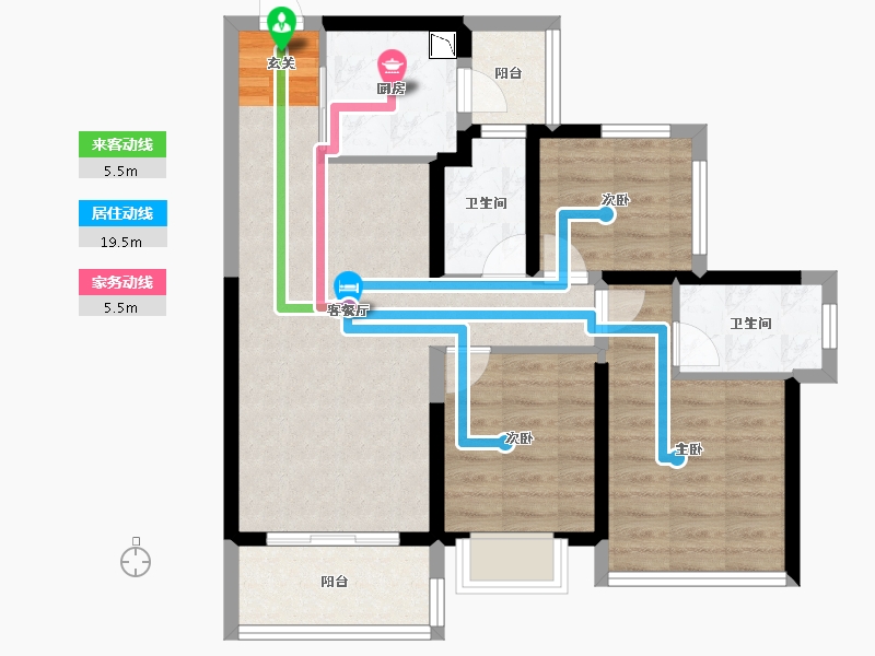 广东省-潮州市-龙光阳光禧园-75.20-户型库-动静线